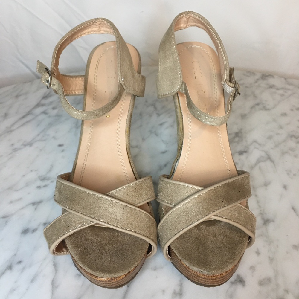 Chase + Chloe Aimee Beige Wedge